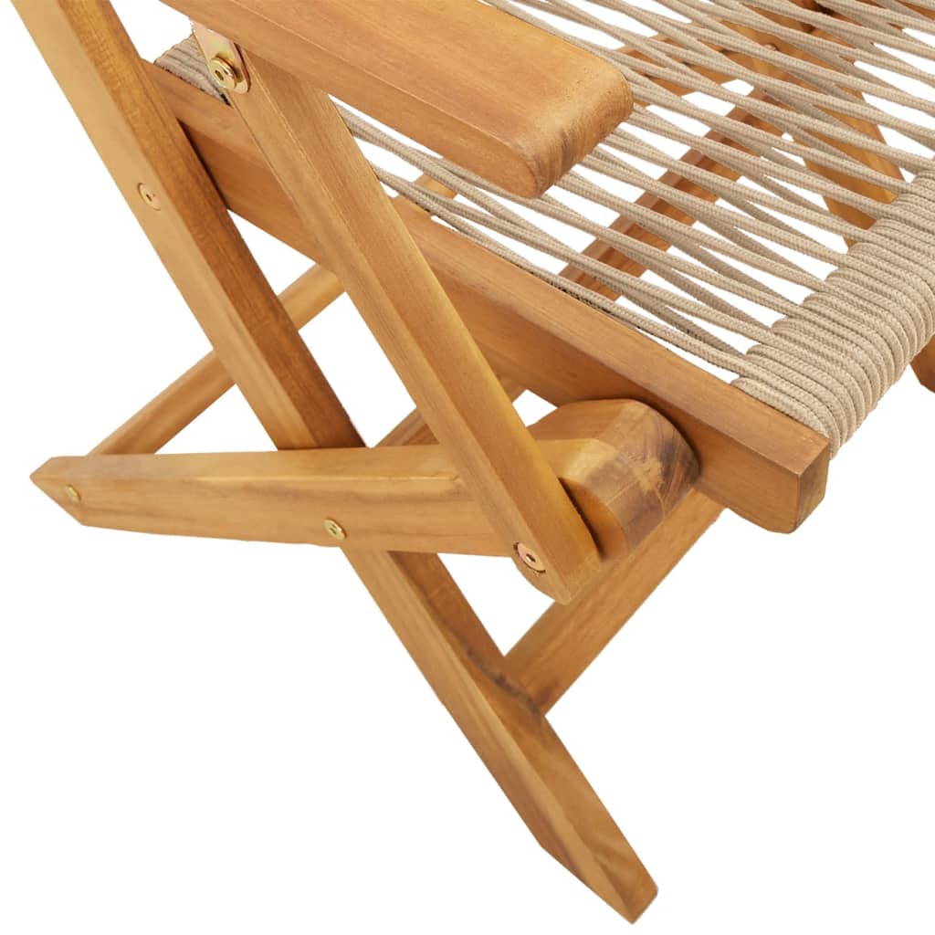 Folding Garden Chairs 6 pcs Beige Solid Wood Acacia