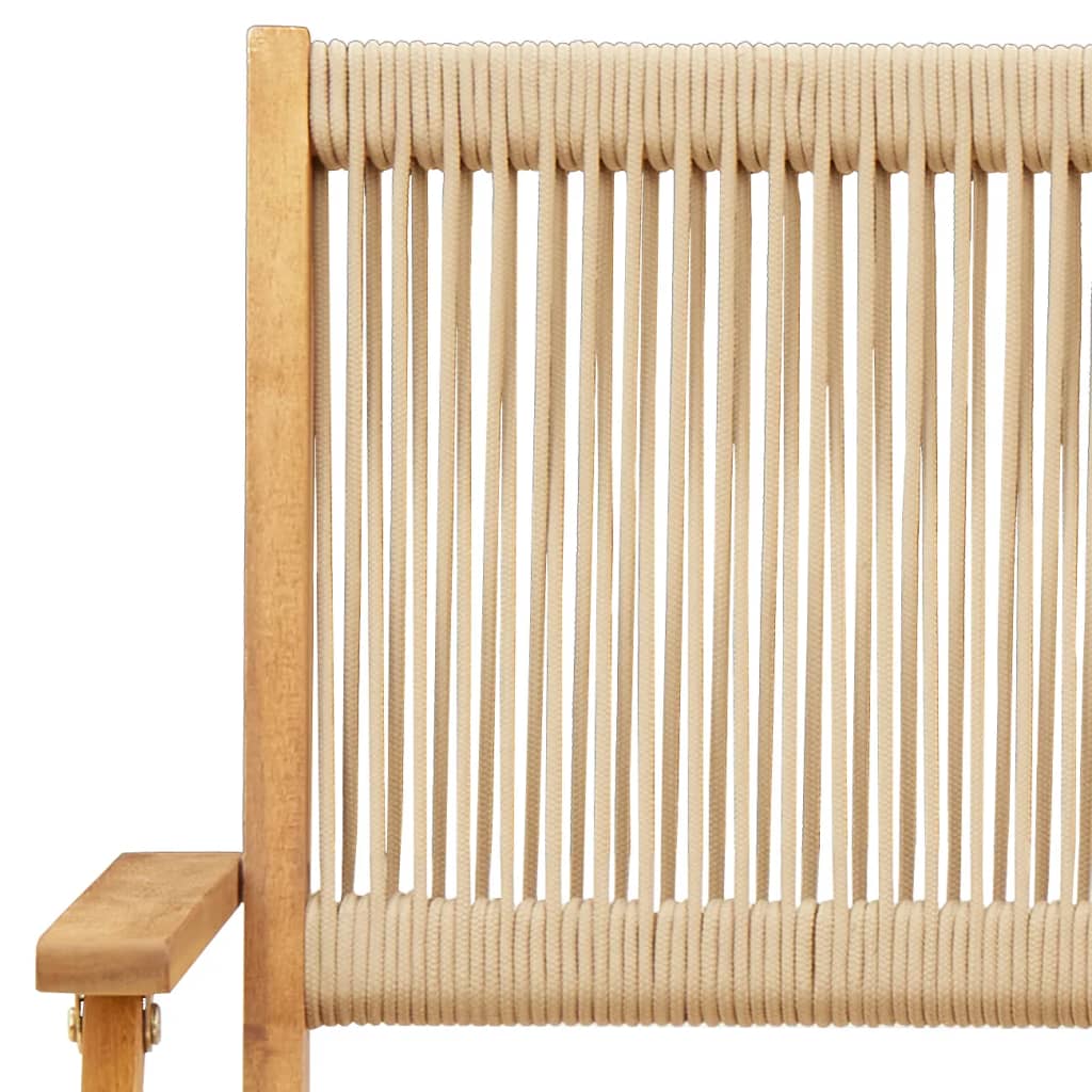 Folding Garden Chairs 6 pcs Beige Solid Wood Acacia