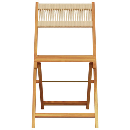 Folding Garden Chairs 8 pcs Beige Solid Wood Acacia