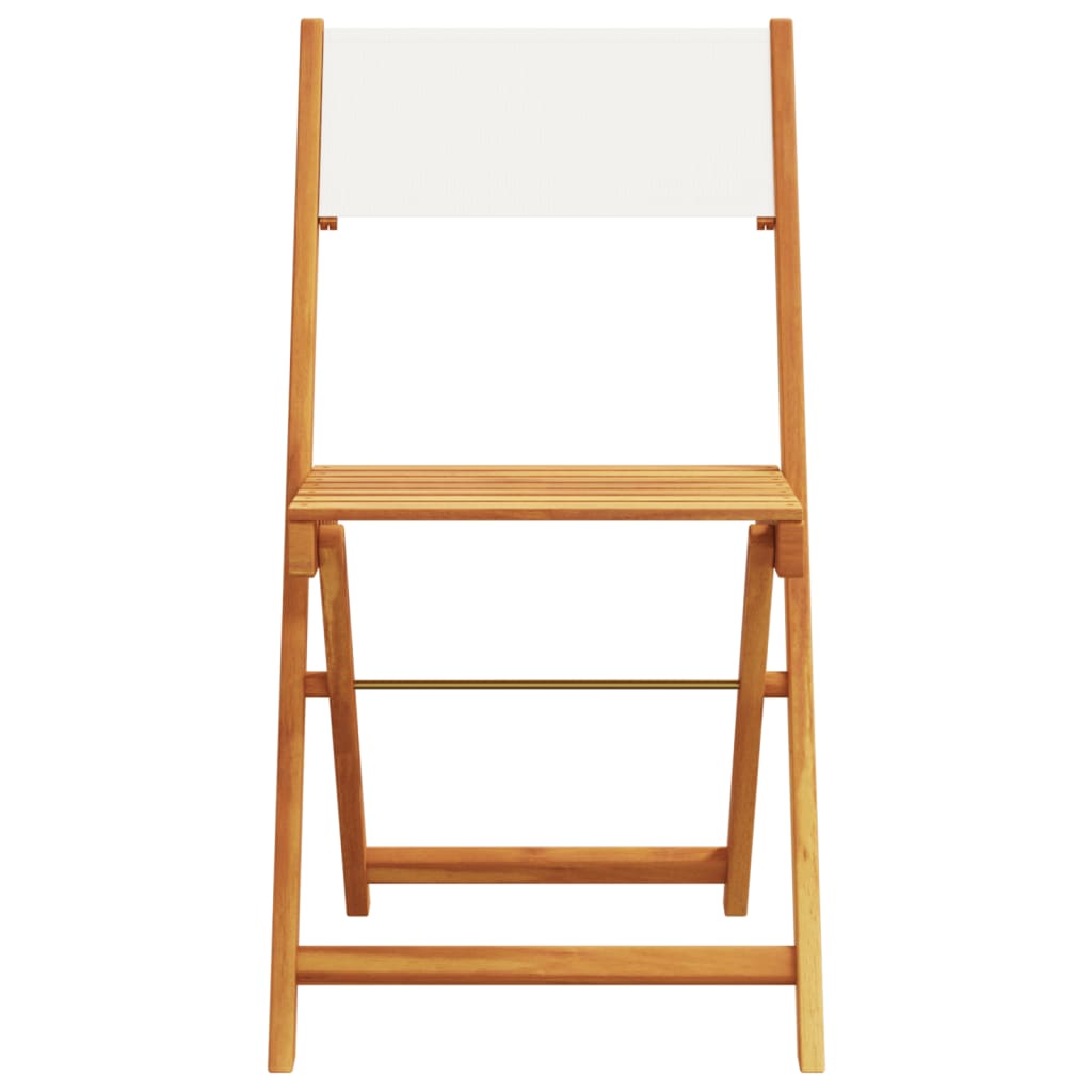 Garden Chair | Set of 8 | Cream White | Solid Acacia Wood | Standard