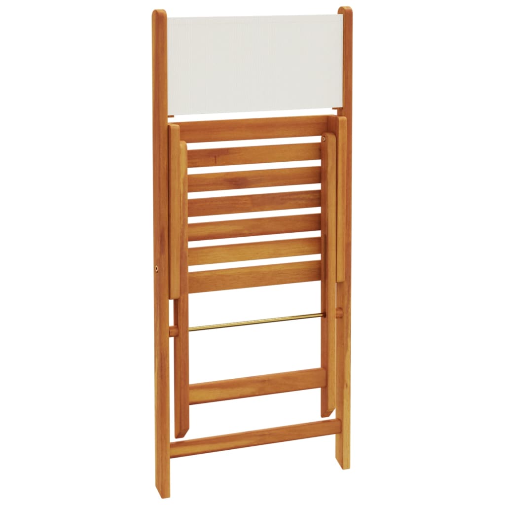 Garden Chair | Set of 8 | Cream White | Solid Acacia Wood | Standard