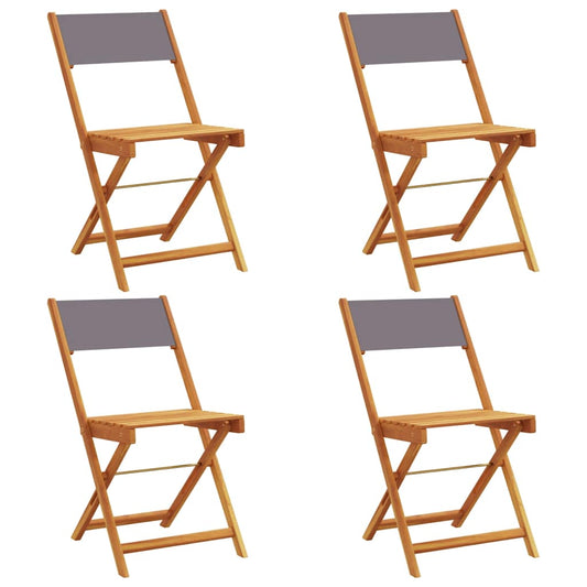 Folding Chairs 4 pcs Anthracite Fabric and Solid Wood
