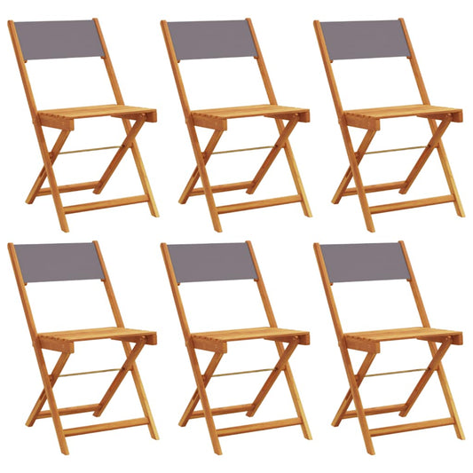 Folding Chairs 6 pcs Anthracite Fabric and Solid Wood