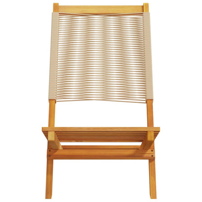 Folding Garden Chairs 4 pcs Beige Solid Wood Acacia
