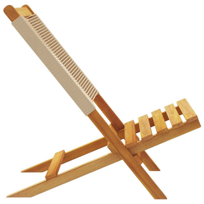 Folding Garden Chairs 6 pcs Beige Solid Wood Acacia