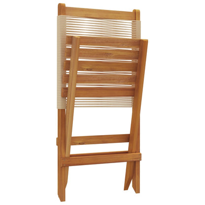 Folding Garden Chairs 6 pcs Beige Solid Wood Acacia