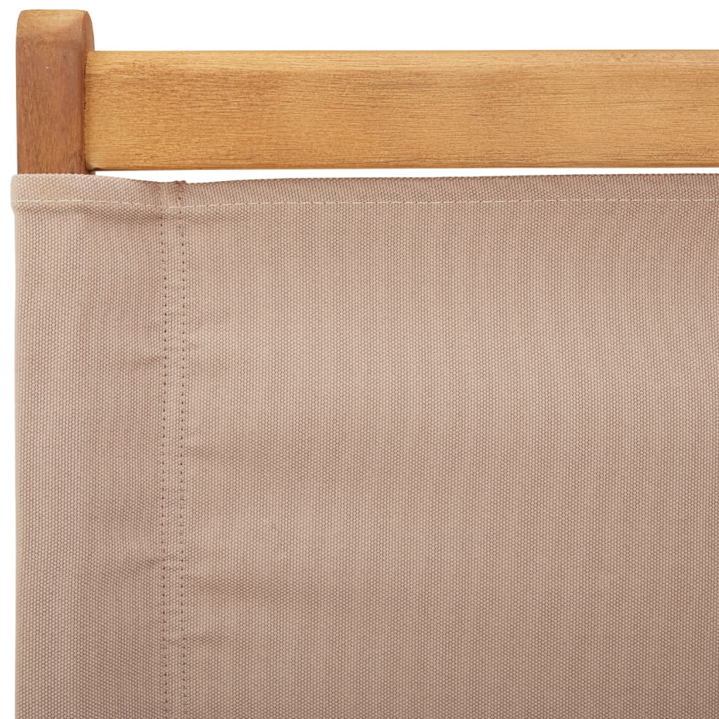 Folding Garden Chairs 6 pcs Taupe Fabric and Solid Wood