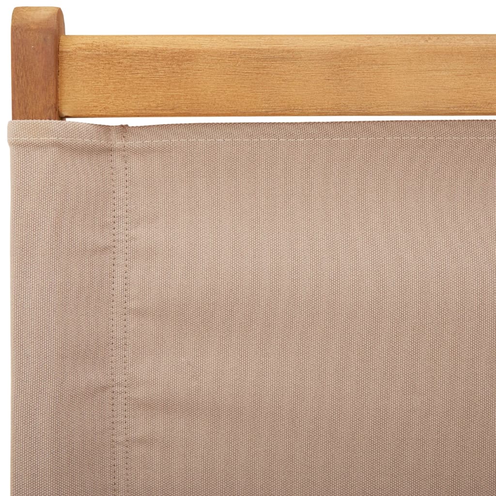 Folding Garden Chairs 8 pcs Taupe Fabric and Solid Wood
