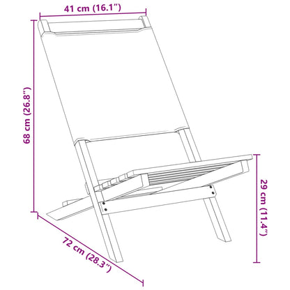 Folding Garden Chairs 8 pcs Taupe Fabric and Solid Wood