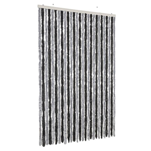 Fly Curtain Grey and Black 118x220 cm Chenille