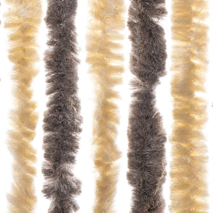 Fly Curtain Dark Brown and Beige 118x220 cm Chenille