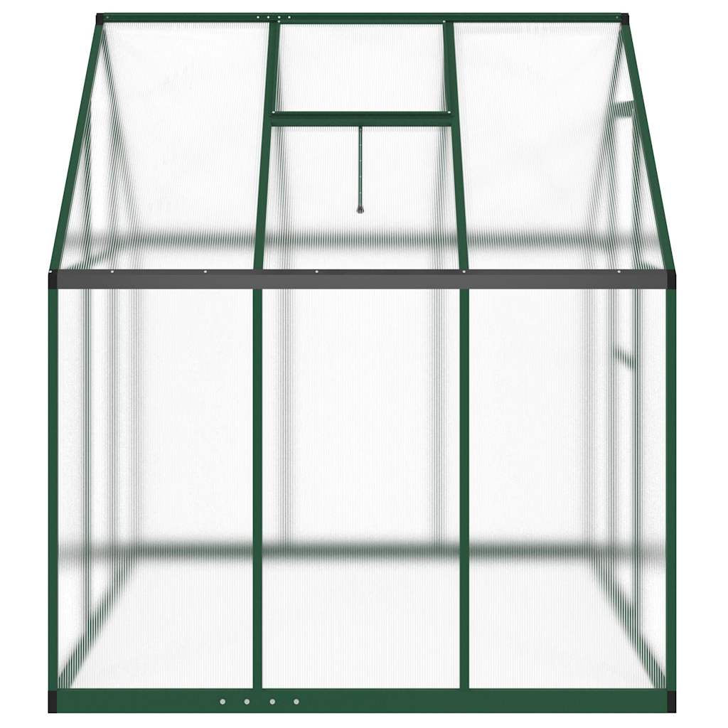 Greenhouse with Base Frame Green 169x169x195 cm Aluminium
