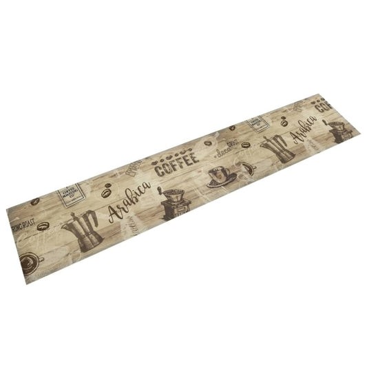 Kitchen Rug | Coffee Brown | Velvet (100% polyamide), Latex | 300x60 cm