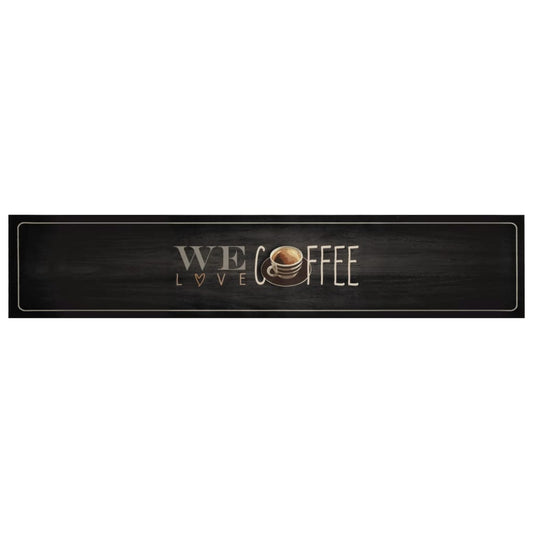 Kitchen Rug Washable Coffee Text 60x300 cm Velvet