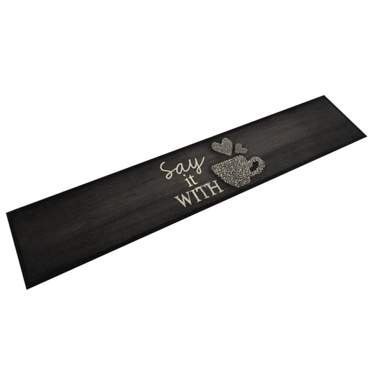 Kitchen Rug | Black | Velvet 100% polyamide | 300 x 60 cm | Non-slip