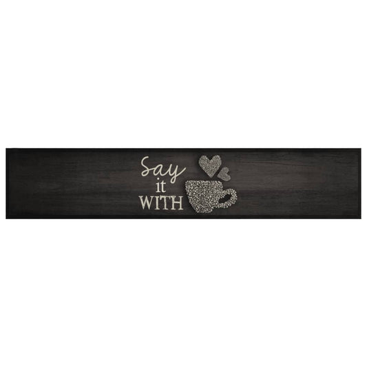 Kitchen Rug | Black | Velvet 100% polyamide | 300 x 60 cm | Non-slip