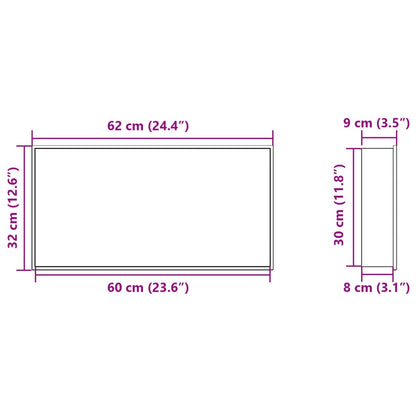 Shower Niche Matt Black 62x32x9 cm Stainless Steel