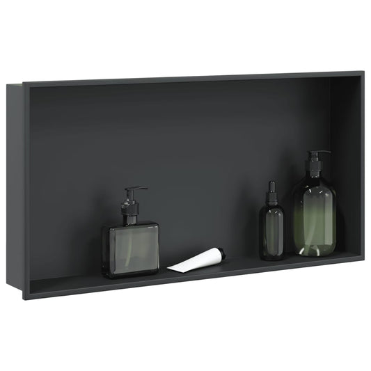 Shower Niche Matt Black 62x32x9 cm Stainless Steel