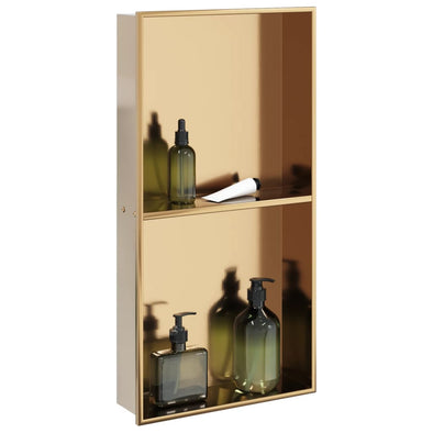 Shower Niche Brushed Gold 32x62x9 cm Stainless Steel