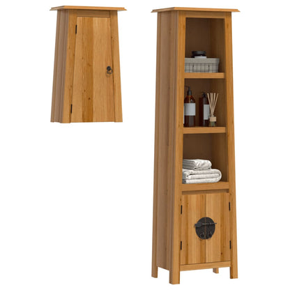 2 Piece Bathroom Furniture  with Basin Set Solid Wood Pine