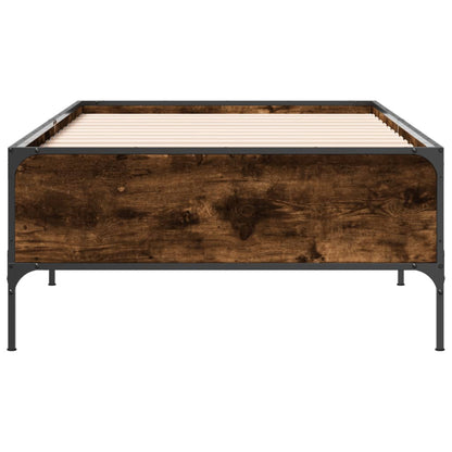Bed Frame without Mattress Smoked Oak 100x200 cm