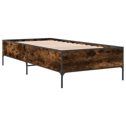 Bed Frame without Mattress Smoked Oak 100x200 cm