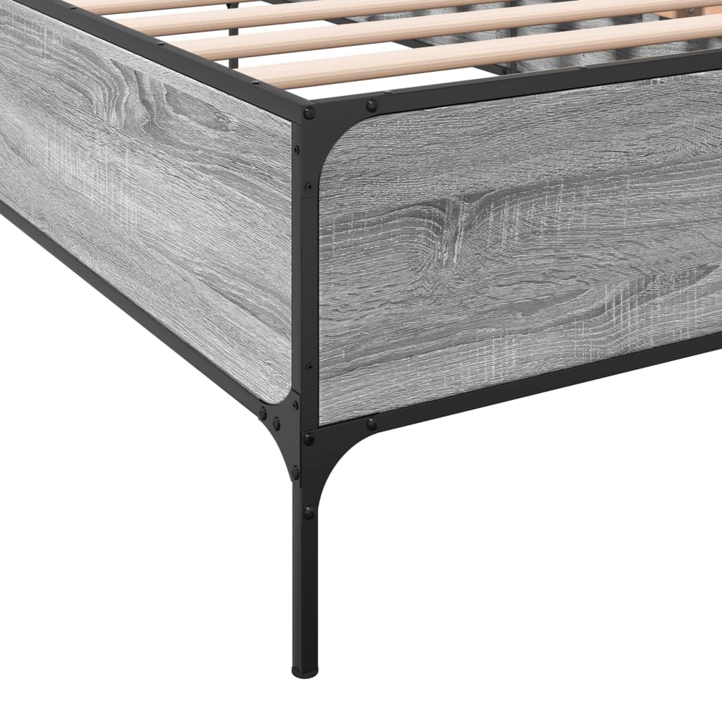 Bed Frame without Mattress Grey Sonoma 90x200 cm