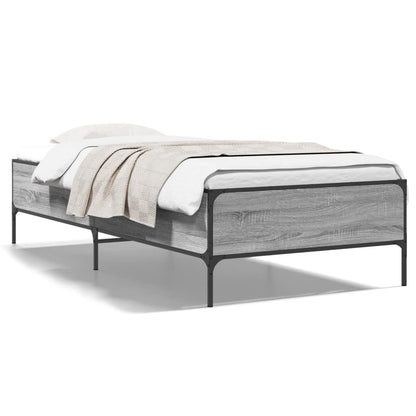 Bed Frame without Mattress Grey Sonoma 90x190 cm Single