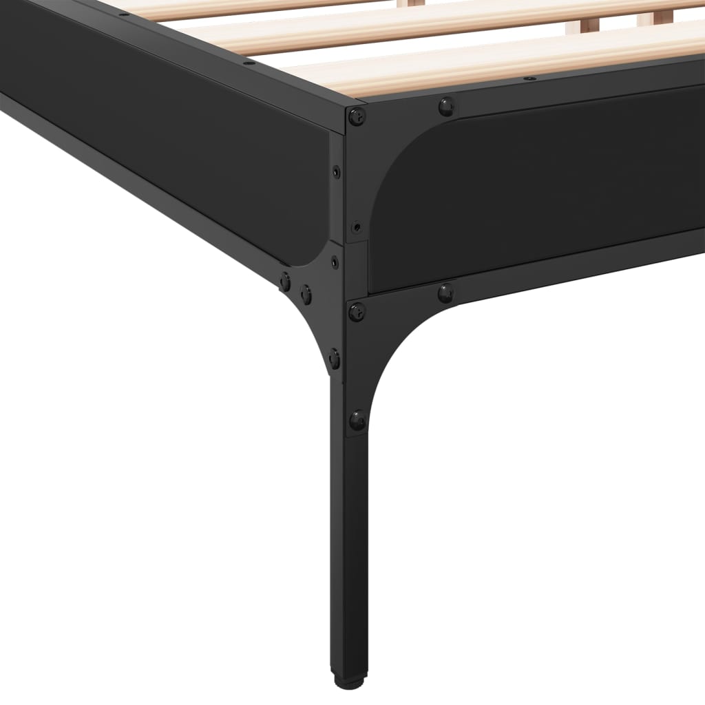 Bed Frame without Mattress Black 200x200 cm
