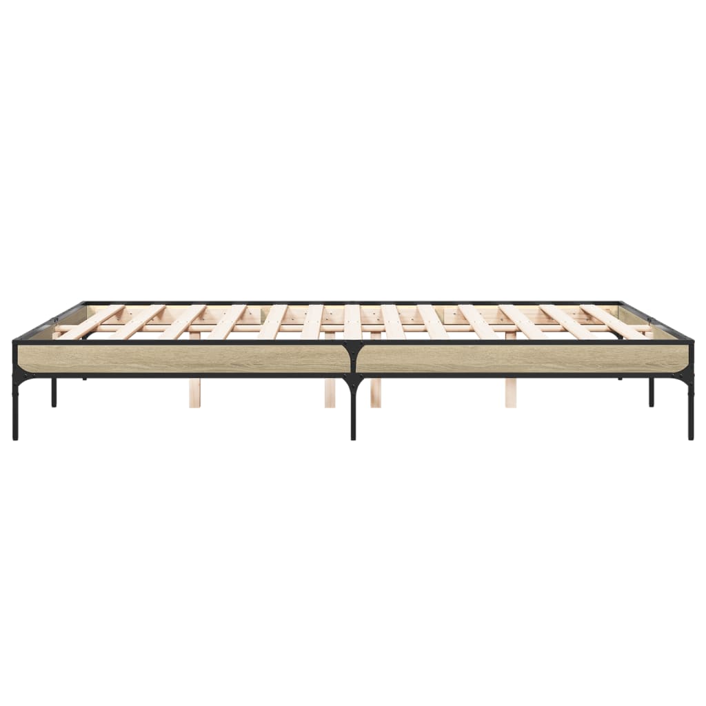 Bed Frame without Mattress Sonoma Oak 150x200 cm King Size