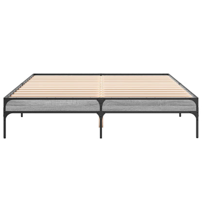 Bed Frame without Mattress Grey Sonoma 150x200 cm King Size