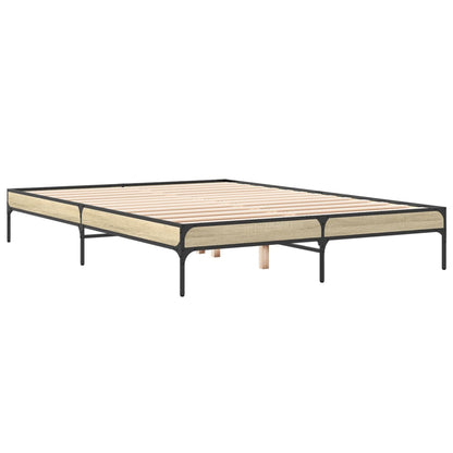 Bed Frame without Mattress Sonoma Oak 140x200 cm