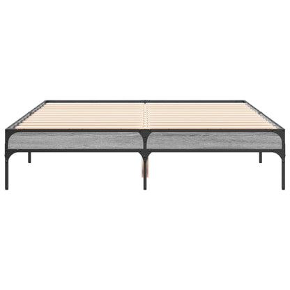Bed Frame without Mattress Grey Sonoma 120x200 cm