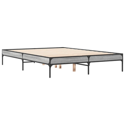 Bed Frame without Mattress Grey Sonoma 120x200 cm