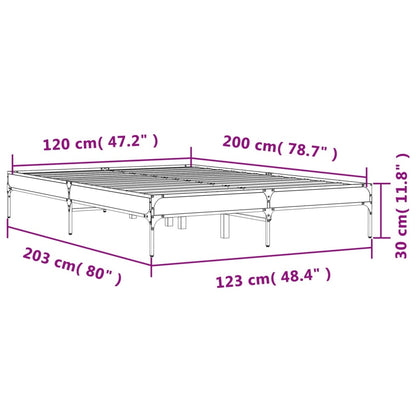 Bed Frame without Mattress Grey Sonoma 120x200 cm