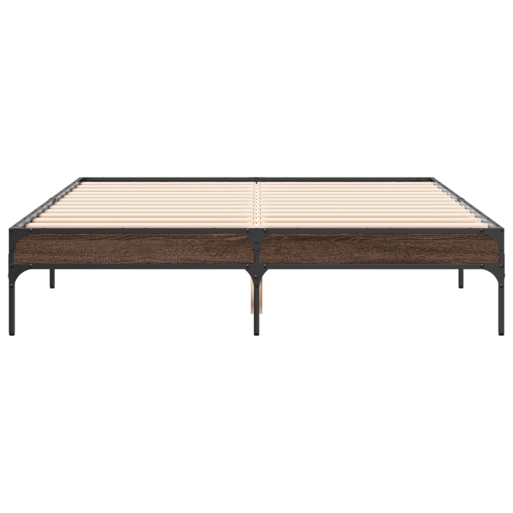 Bed Frame without Mattress Brown Oak 120x200 cm