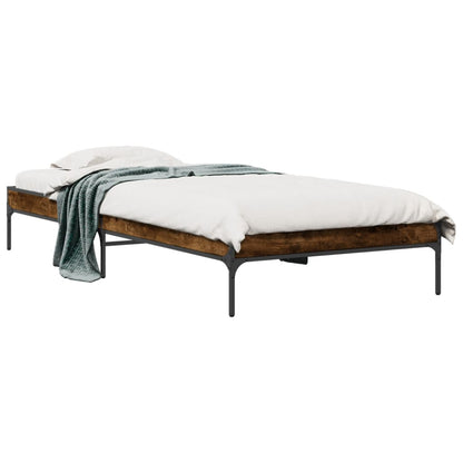 Bed Frame without Mattress Smoked Oak 100x200 cm