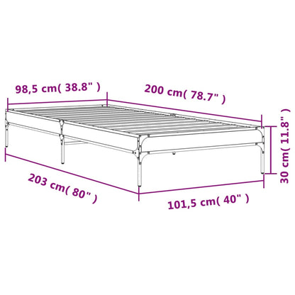 Bed Frame without Mattress Smoked Oak 100x200 cm
