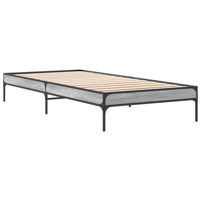 Bed Frame without Mattress Grey Sonoma 100x200 cm