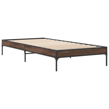 Bed Frame without Mattress Brown Oak 100x200 cm