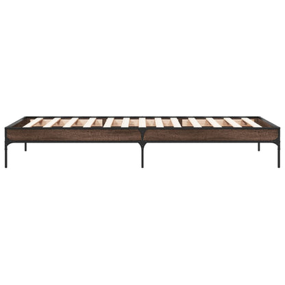 Bed Frame without Mattress Brown Oak 90x200 cm