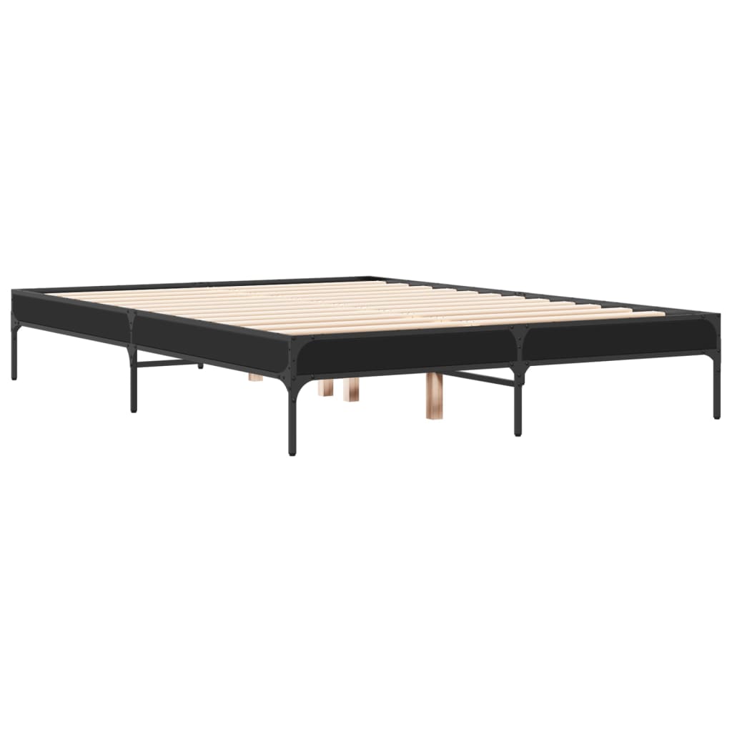 Bed Frame without Mattress Black 135x190 cm Double