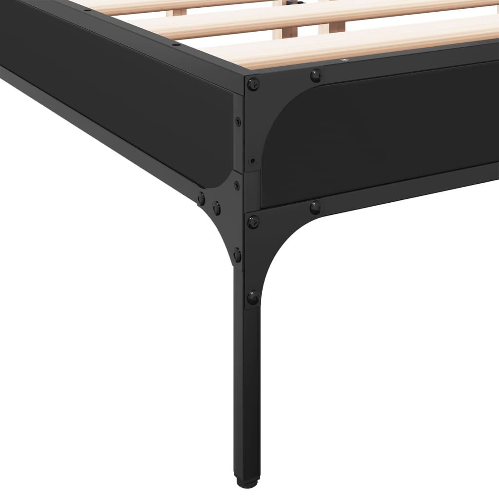 Bed Frame without Mattress Black 135x190 cm Double