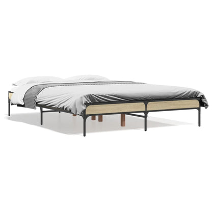 Bed Frame without Mattress Sonoma Oak 135x190 cm Double