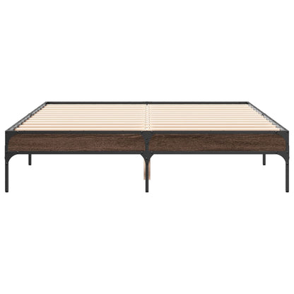 Bed Frame without Mattress Brown Oak 135x190 cm Double