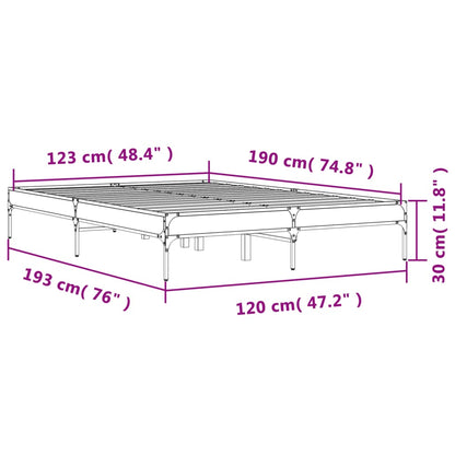 Bed Frame without Mattress Black 120x190 cm Small Double