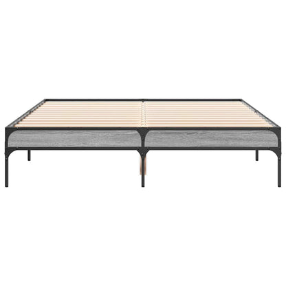 Bed Frame without Mattress Grey Sonoma 120x190 cm Small Double