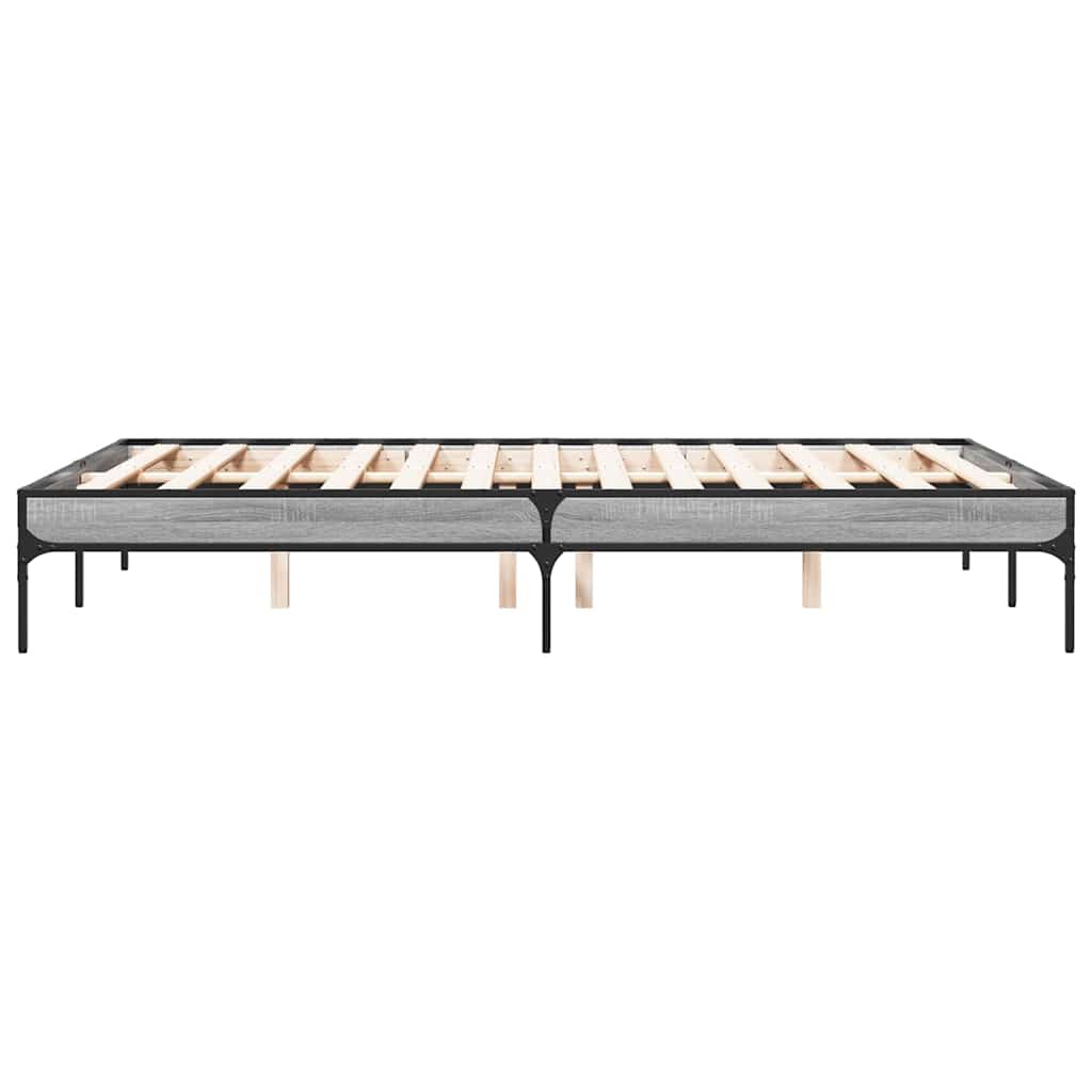 Bed Frame without Mattress Grey Sonoma 120x190 cm Small Double