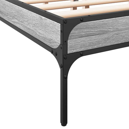 Bed Frame without Mattress Grey Sonoma 120x190 cm Small Double