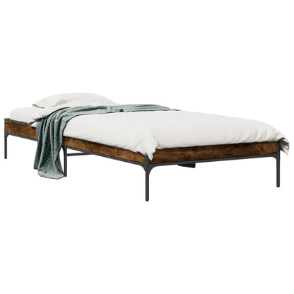 Bed Frame without Mattress Smoked Oak 90x190 cm Single